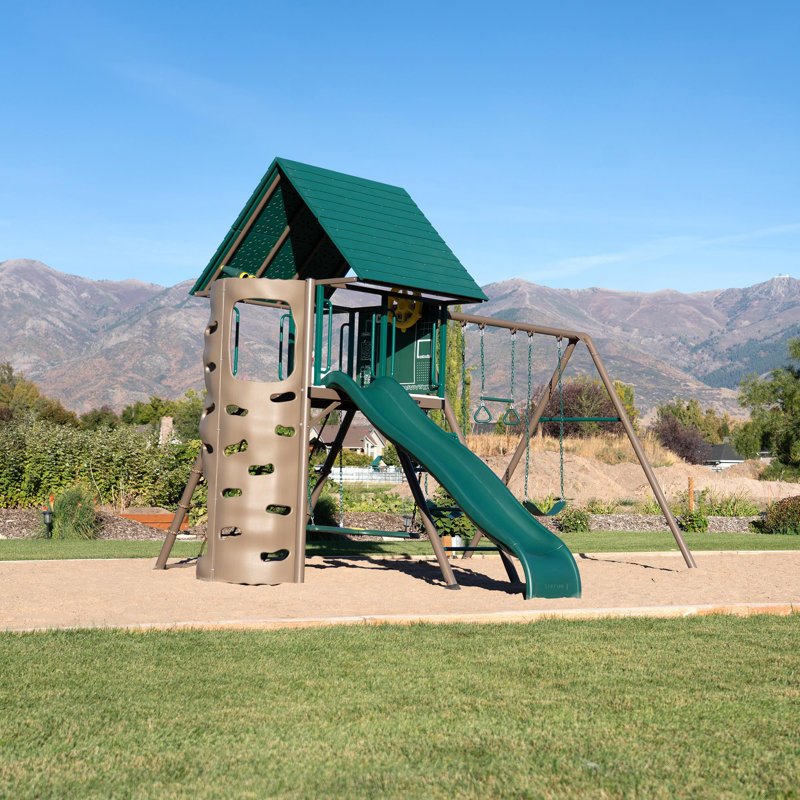 Lifetime Earthtone Hard Top A Frame Swing Set Reviews Wayfair